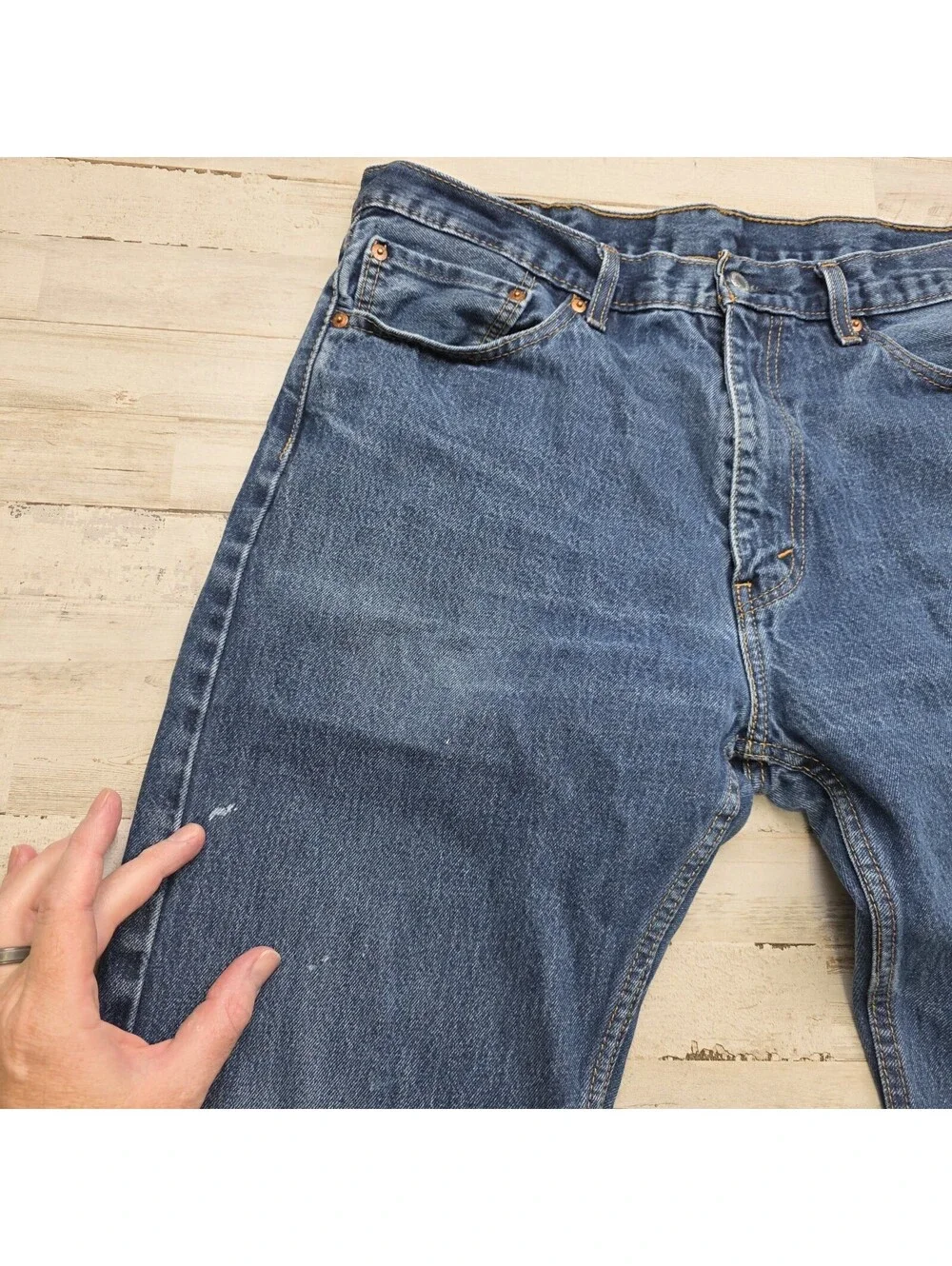 Levi's Jeans 505 Straight Leg 38x32 Men's Work Used Broken in Comfortable